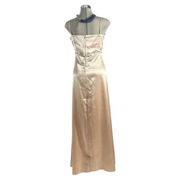 Cream Ruched Spaghetti Strap Maxi Gown - Picture 11 of 13